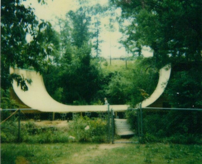 The Moat...legendary Bham vert ramp in Phil Hosey's back yard...called the moat for the creek that you crossed to get to it