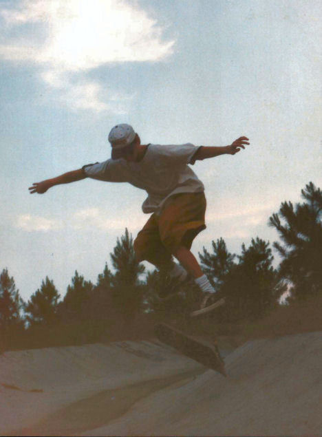 Griffin nollie flips at the Horsetrack Ditch