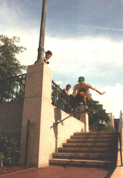Mark Johnston frontside 180 ollie down Linn Park big set @ summer 1993
