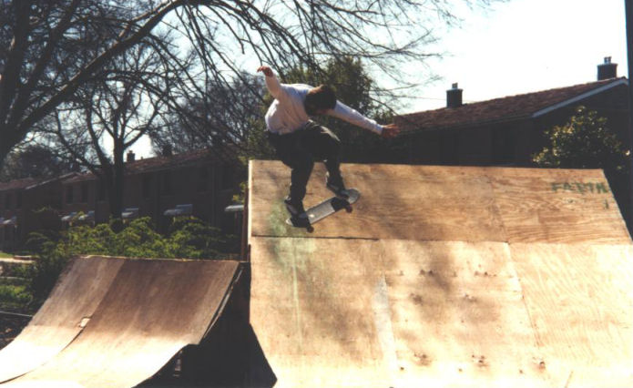 LeMay ramps transfer ollie @ Ghetto Banks around Fall 1996