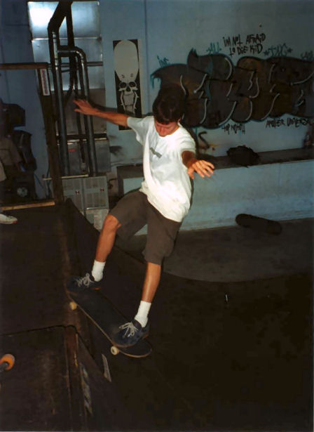 Griffin ripping a smith grind at Ramp N' Speed @ 1998