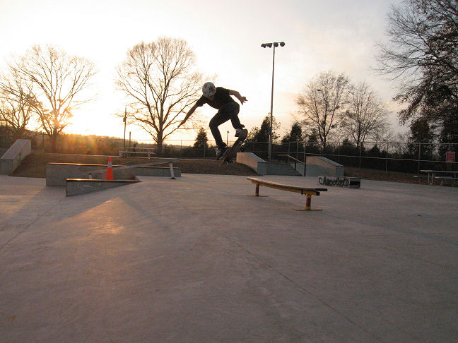 Steven backside 180 over the gap and bench