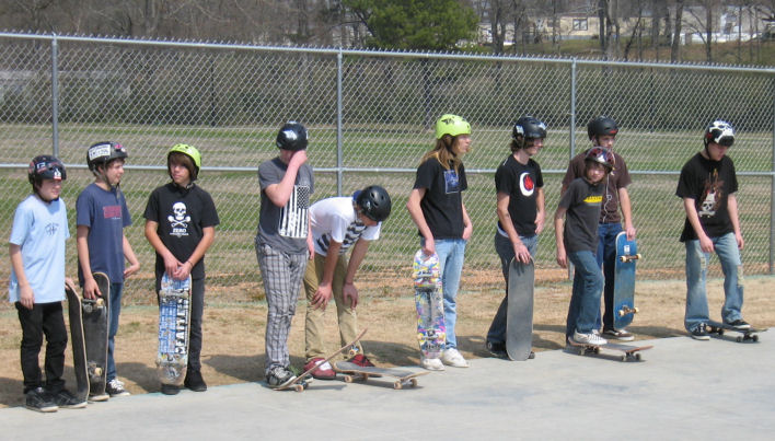 Line-up for the 3-stair and ledges