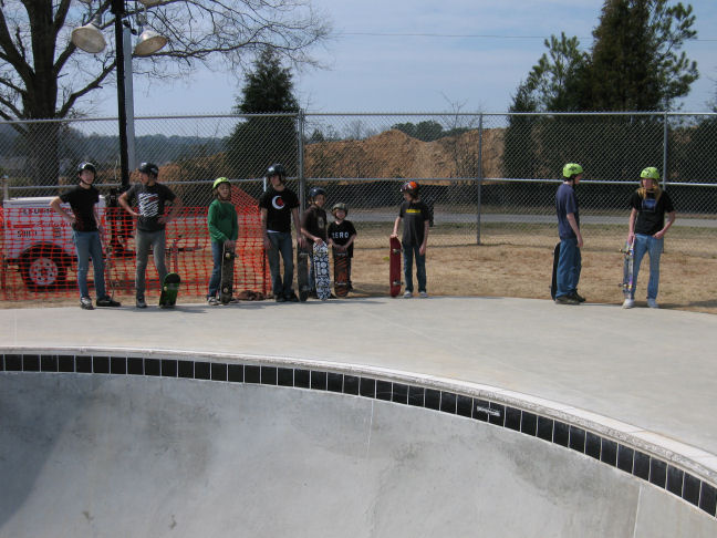Line-up to the 5-stair section