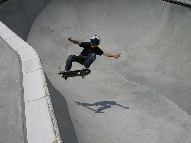 Little Jean Paul pops some nice ollies over the hip