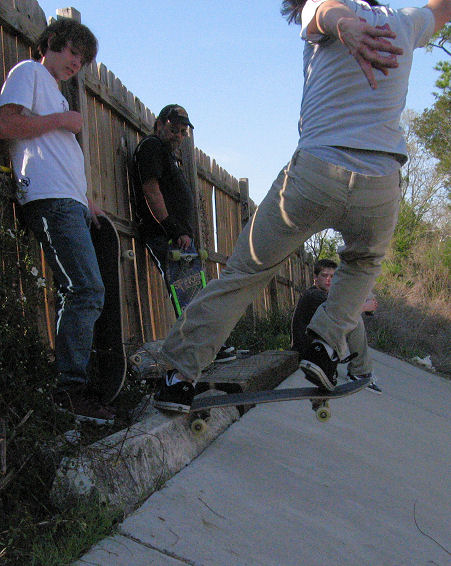 Brain P smacks a frontside to tail